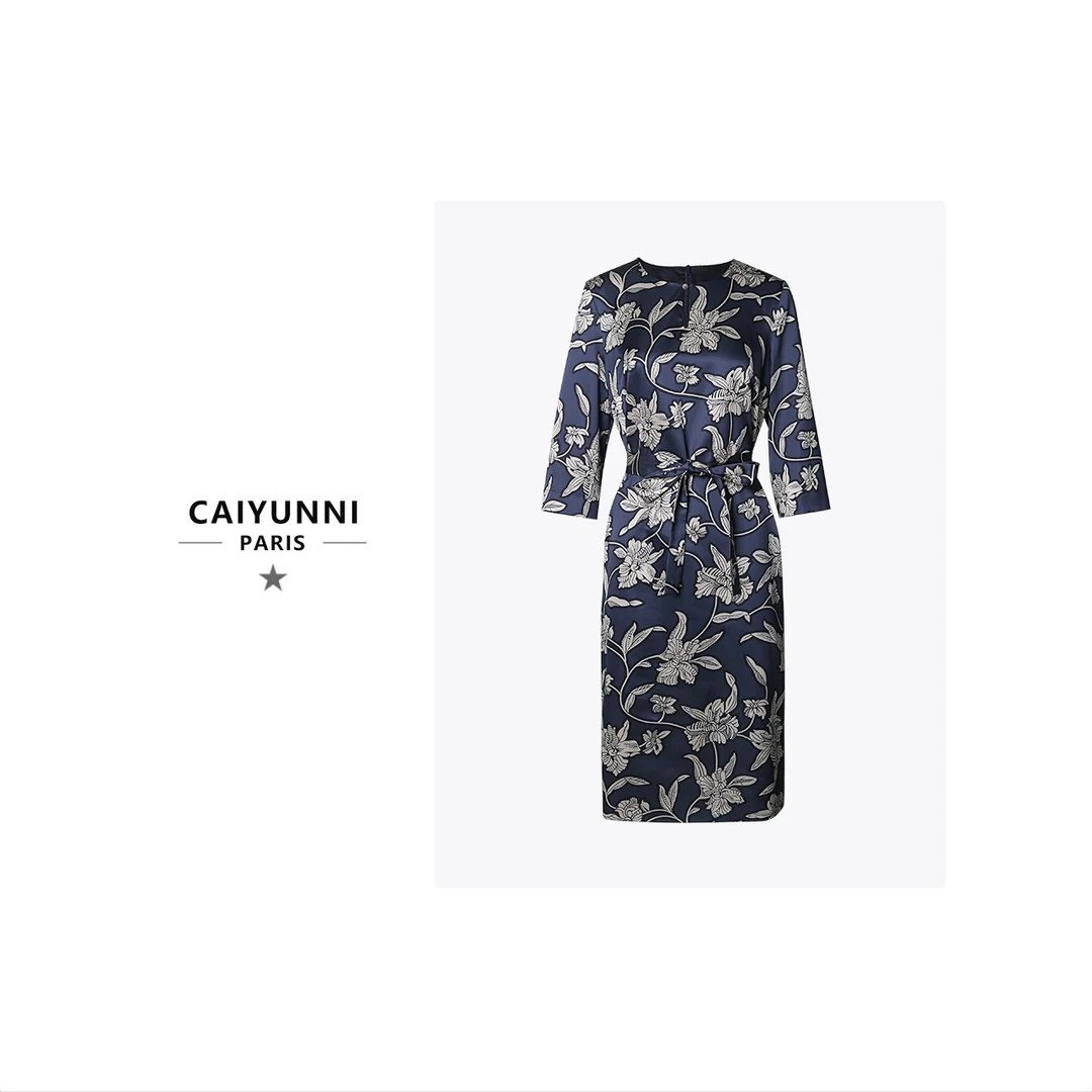 25秋冬新款圆领丝毛连衣裙ZY5383