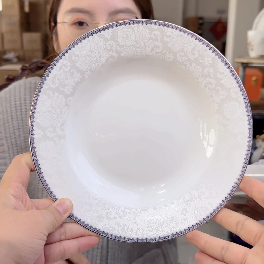 骨瓷高骨8英寸汤盘20*3.5cm一2个