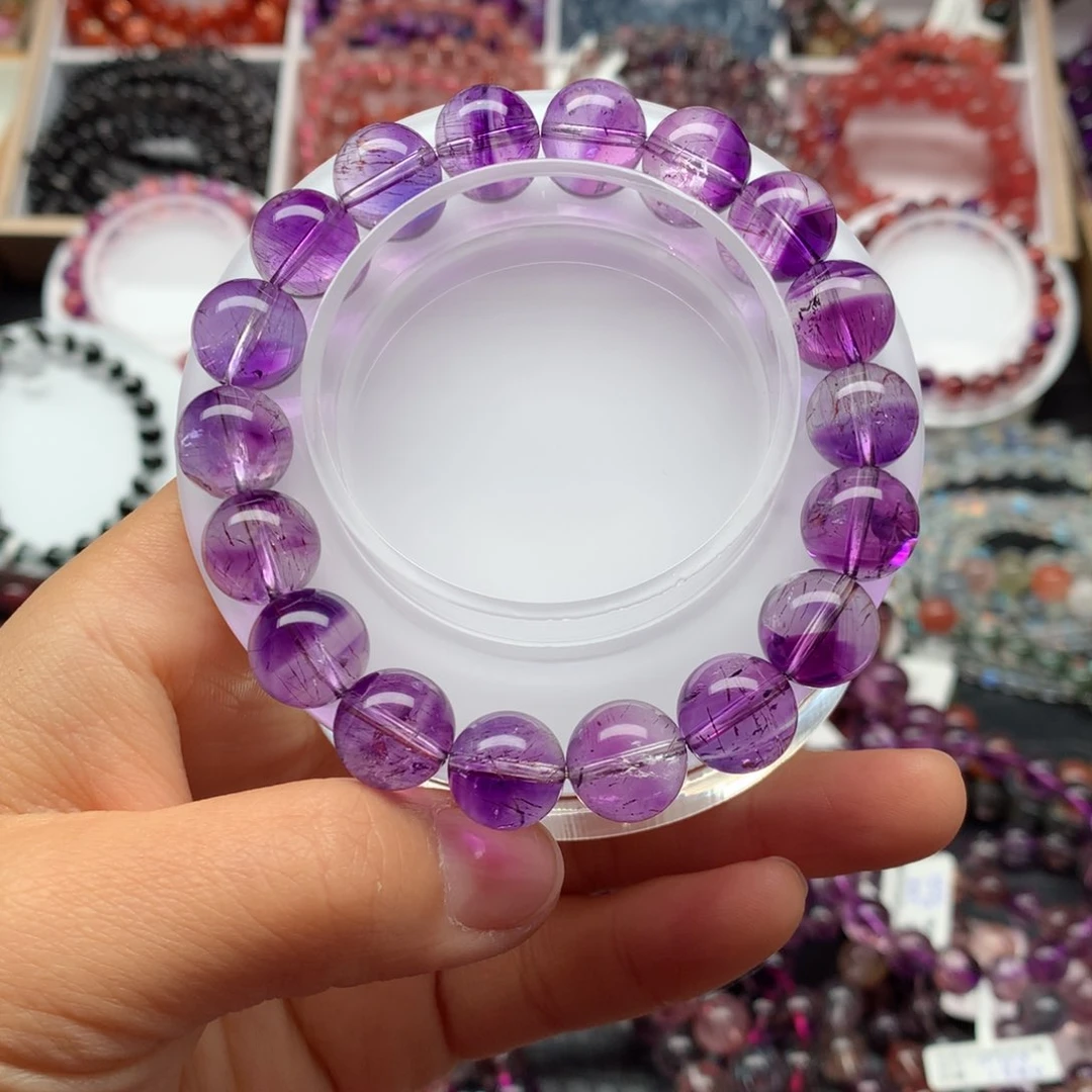 水晶手链未镶嵌紫发超七11.5