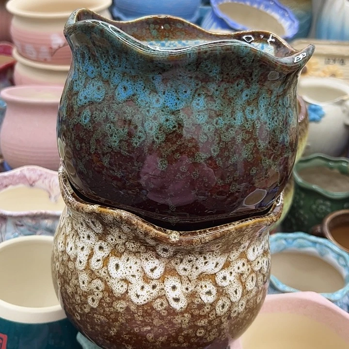 多肉绿植陶瓷花盆9.9包邮，有孔