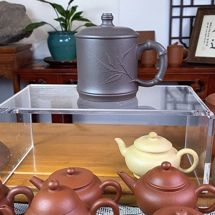 茶杯紫砂青灰紫泥零添加