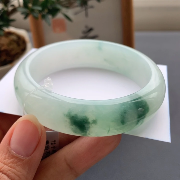 翡翠未镶嵌手镯翡翠手镯宽版轮胎57+