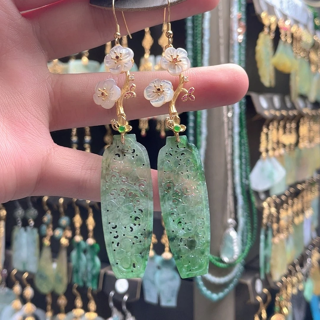 翡翠未镶嵌耳饰翡翠