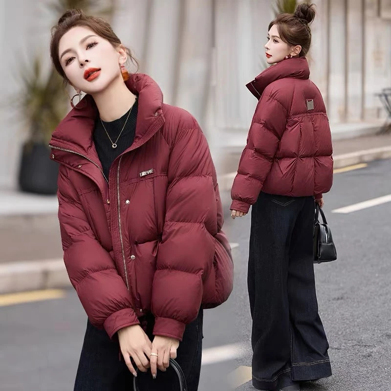 短款羽绒服女2025新冬季时尚韩版高端立领小个子设计感保暖棉外套