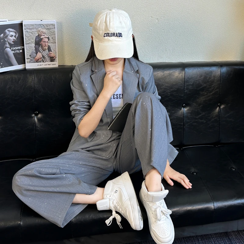 女童西装套装秋款时尚中大童女孩外套小西服洋气炸街礼服初中生潮