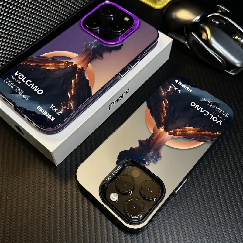 火山喷发适用苹果16promax手机壳iPhone15硅胶14保护套17新款个性