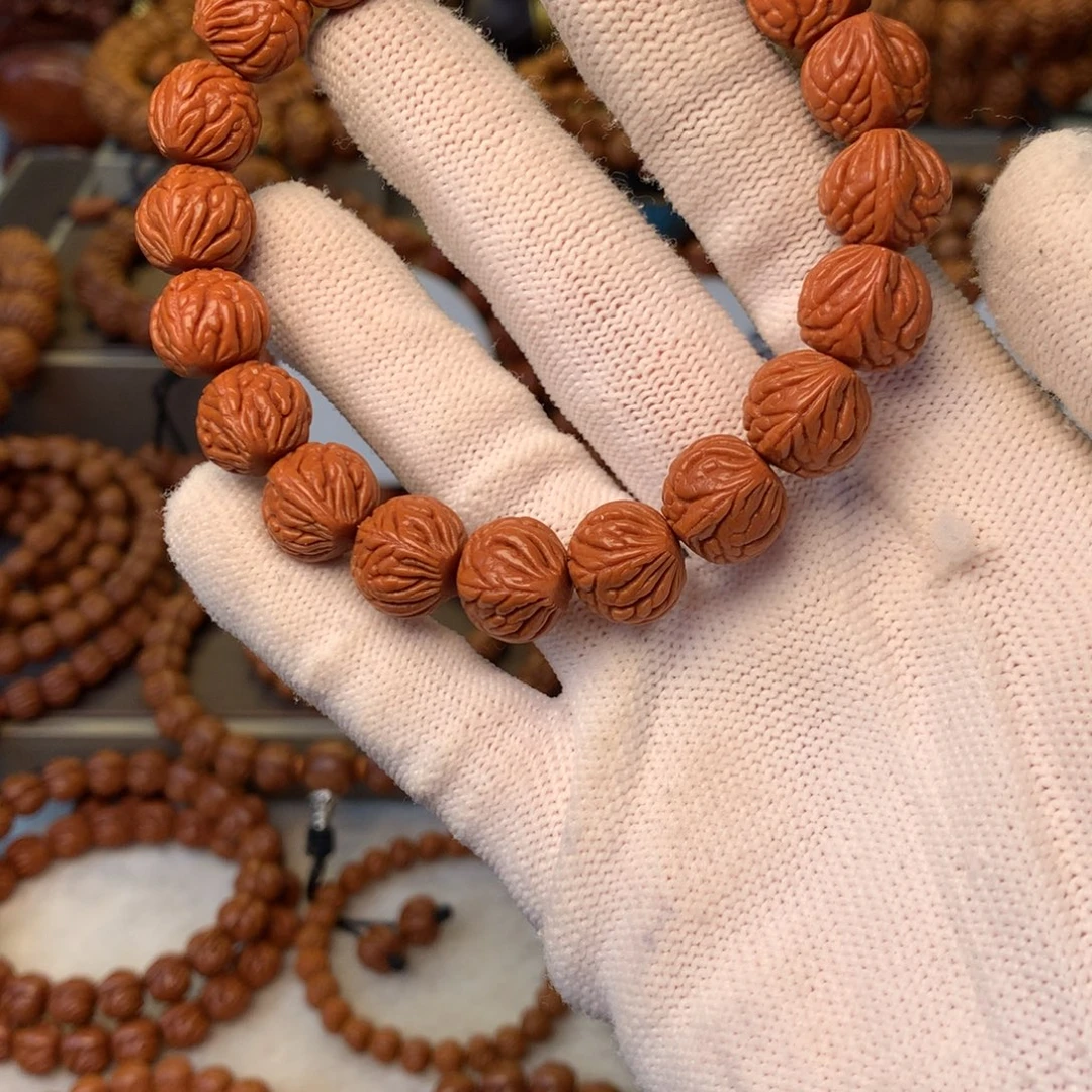 川***^手串桃核秦岭龙纹