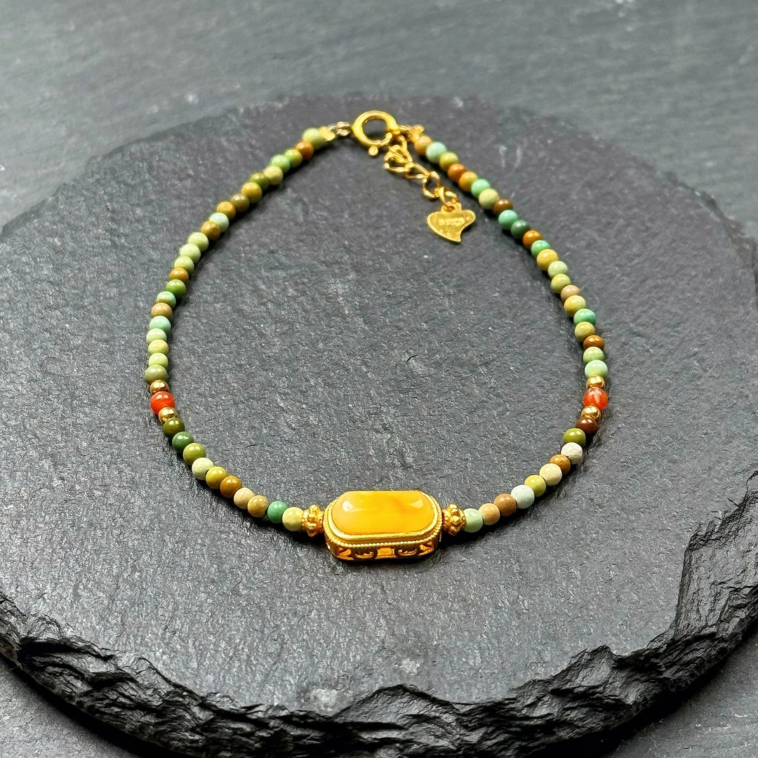 松松蜜蜡满串手链y约2mm YQS07--