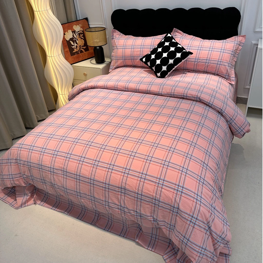 【新品 粉色佳人】100%全棉棉绒棉纱加密加厚床上用品被套四件套