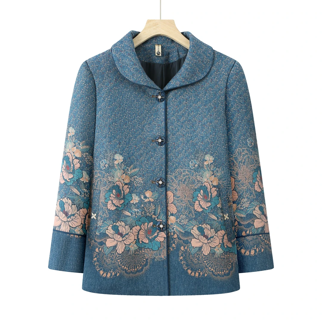 8278-中老年妈妈装春秋新款时尚保暖遮肉显瘦外套上衣【康燕】