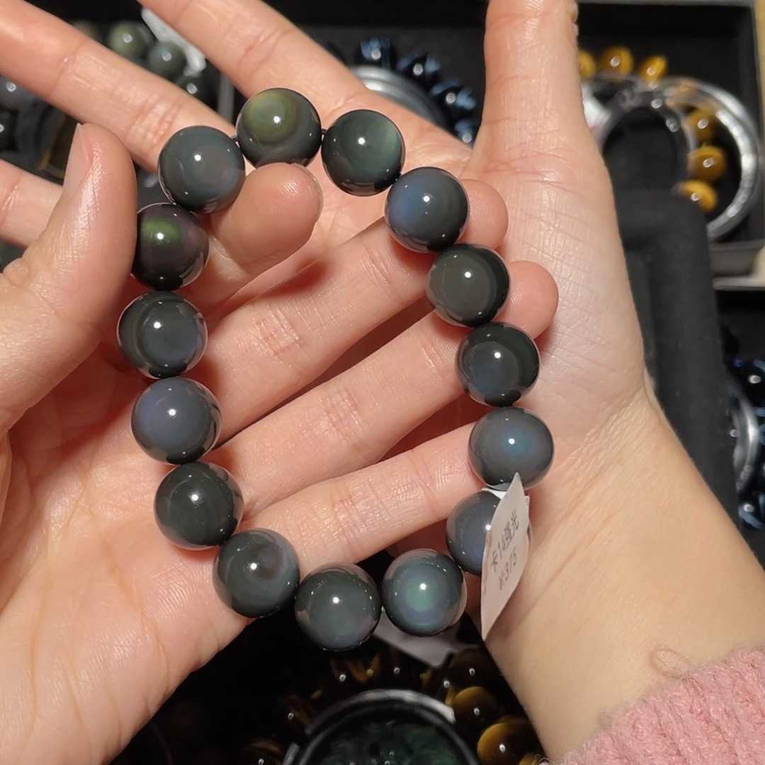 ****姐黑曜岩未镶嵌手链