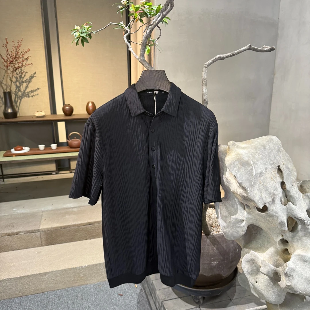 北纬三十度原创设计师男士春夏季三宅舒适宽松时尚休闲短袖Polo衫