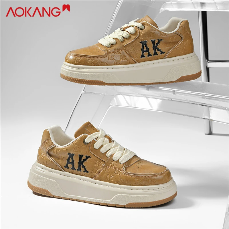 Aokang/奥康2025秋季休闲舒适百搭时尚增高耐磨潮流低帮板鞋