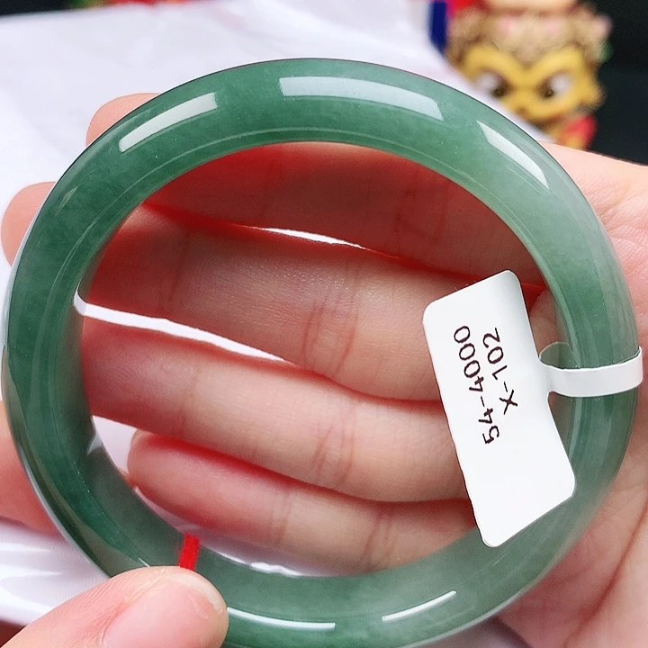 翡翠未镶嵌手镯天然缅甸a货翡翠54.3
