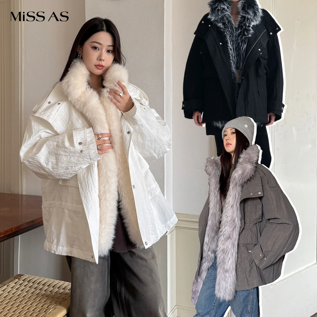 【RODERIC WONG】时髦百搭大毛领夹克两件套外套毛上衣25秋冬新