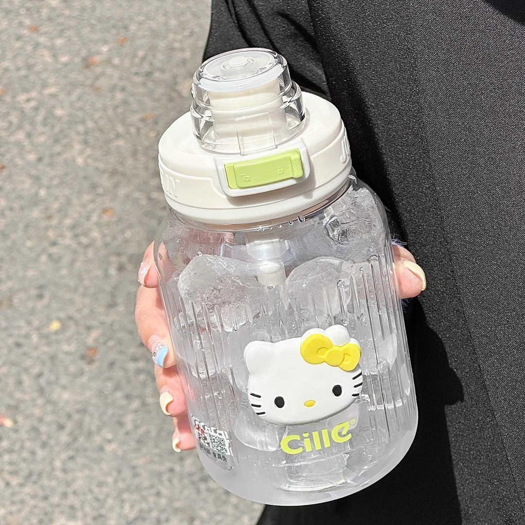 希乐水杯女生2025新款高颜值tritan耐高温随手杯学生可爱吸管水壶