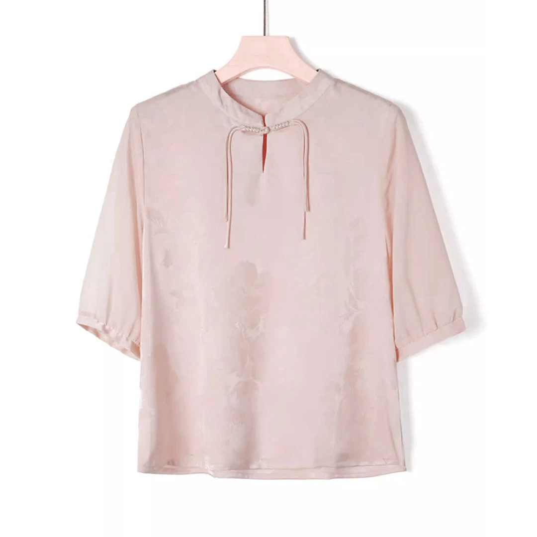 高贵时尚新中式国风小衫中袖透气衬衫上衣女活泼 PX-1998