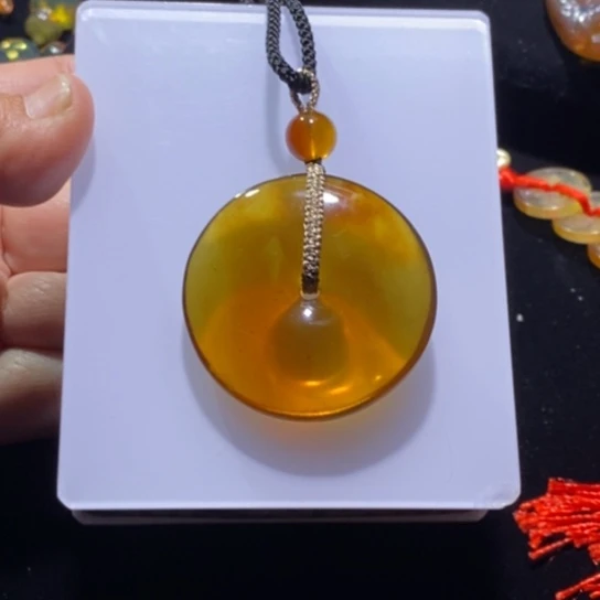 琥珀未镶嵌裸石平安扣