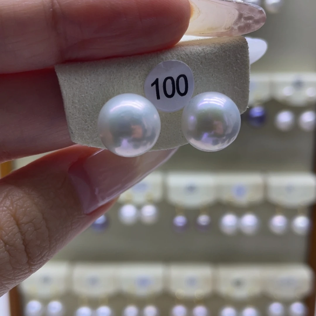 淡水珍珠耳饰18K金镶嵌