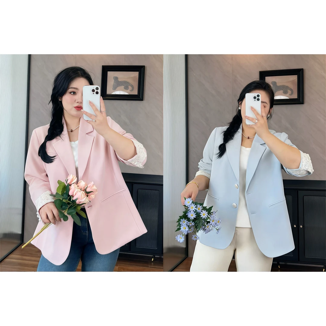 断码捡漏~柏林简讯 / 设计款蕾丝拼接款西装13929花契200斤胖mm