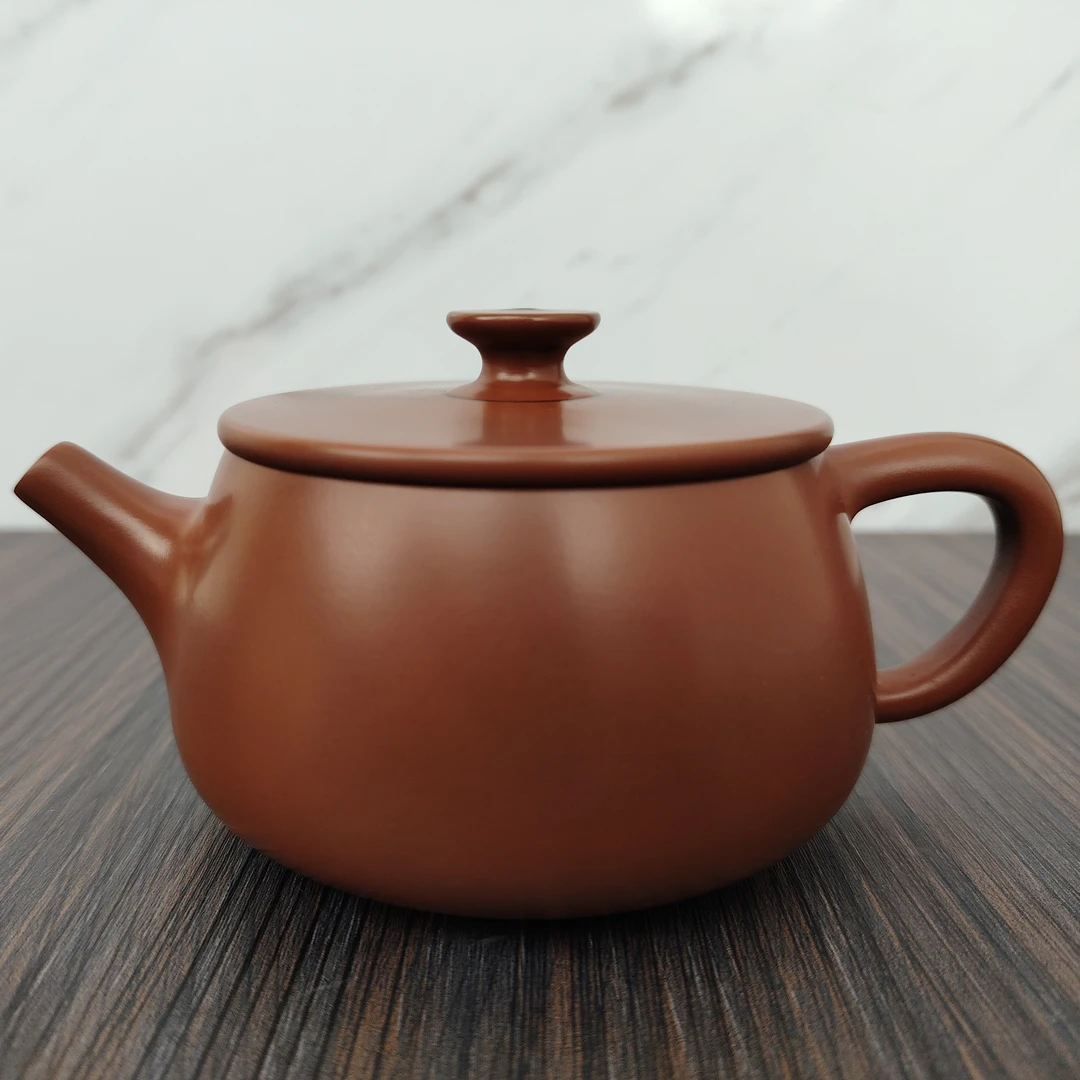 原矿手工大宽口汉瓦壶适合家用泡茶壶红古铜色泥兴陶壶240cc