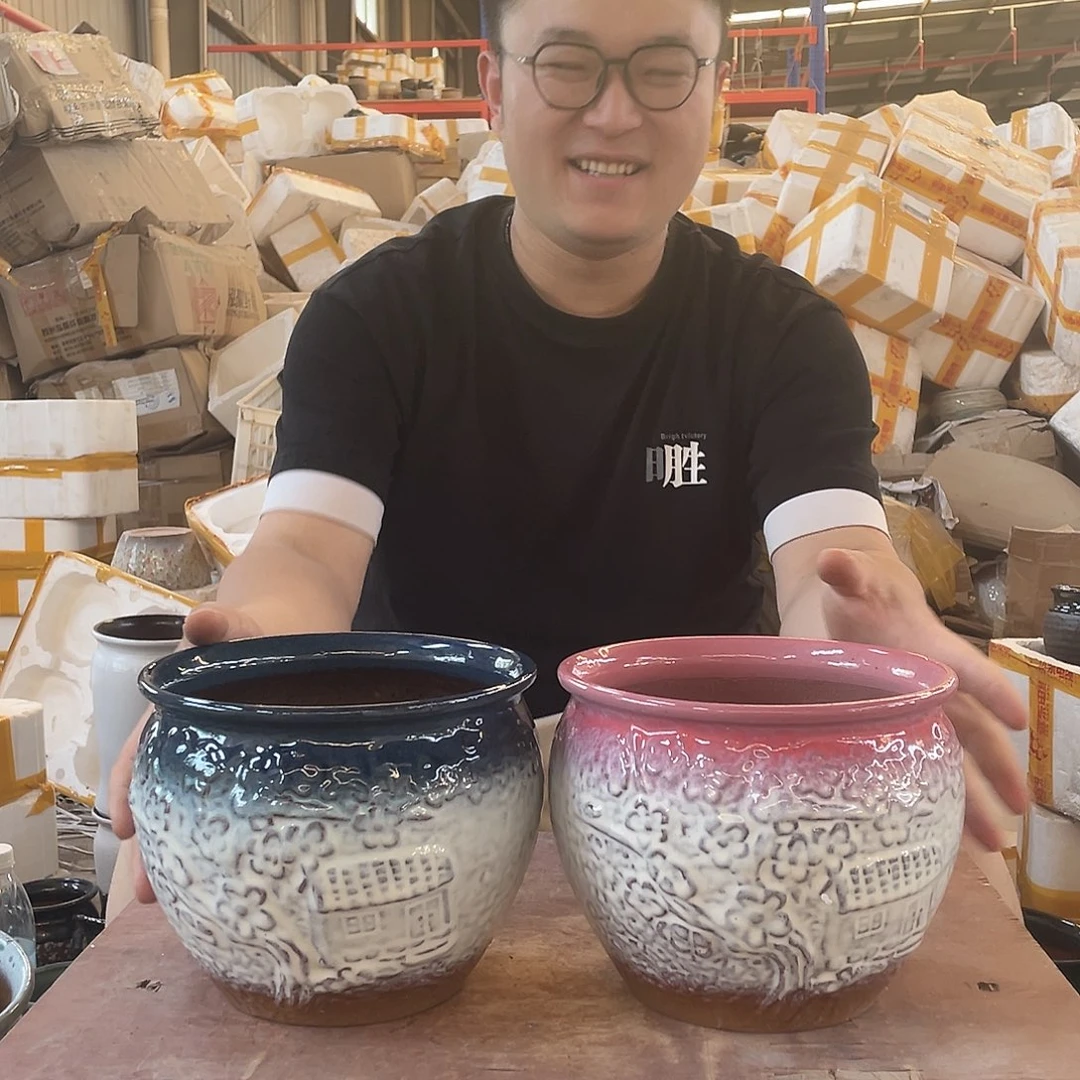 宜兴紫砂花盆粗陶