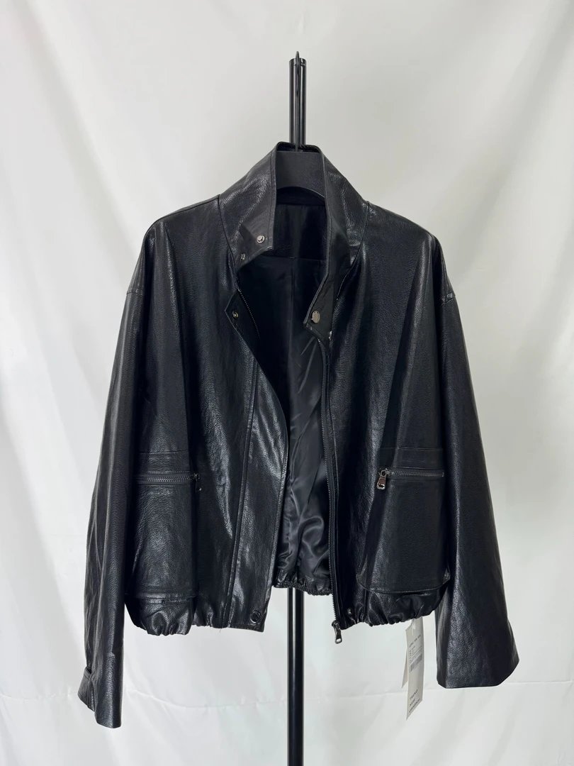 （一口价专享商品）女士环保夹克摩登街头自然做旧痕迹