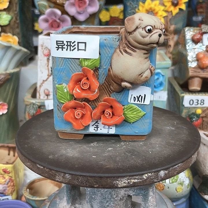 紫砂花盆粗陶材质多肉花盆