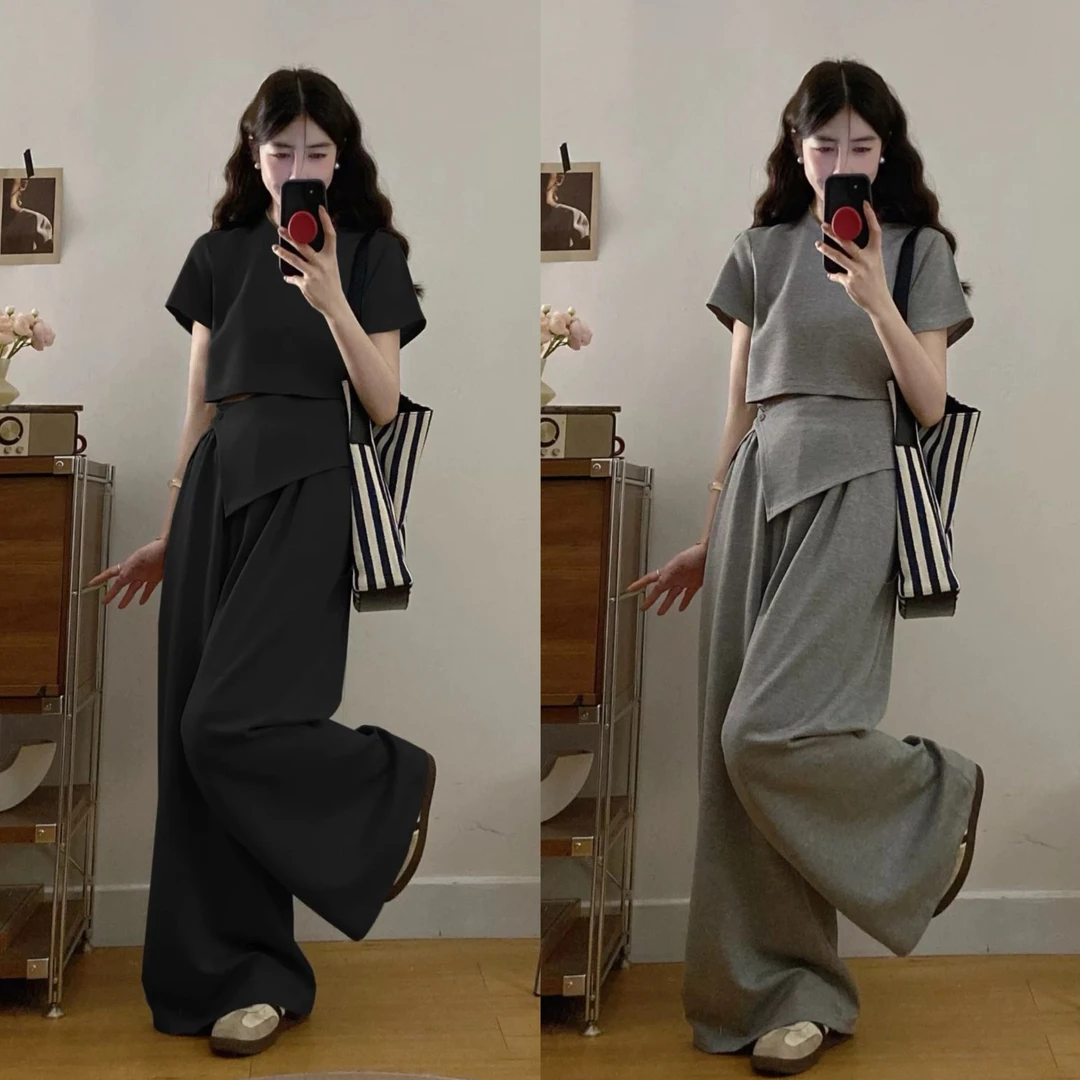 【慧雯儿微胖定制】夏季辣妹收腰显瘦纸片人套装女