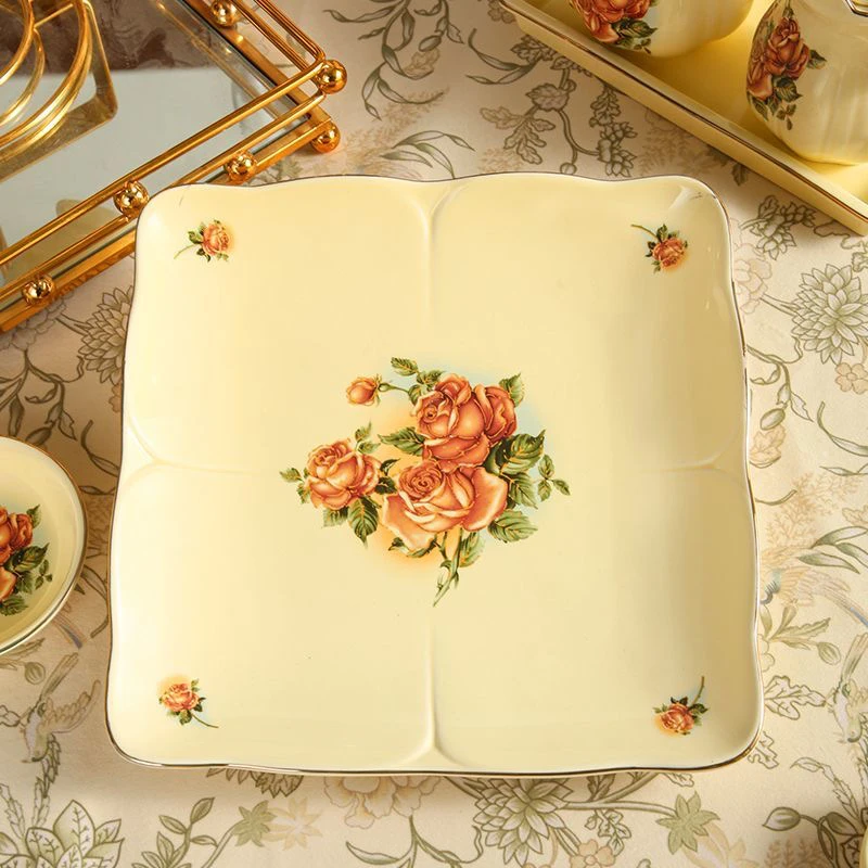 陶瓷大盘子四方盘大盘菜盘子鱼盘海鲜盘碟子牛排盘8英寸9英寸