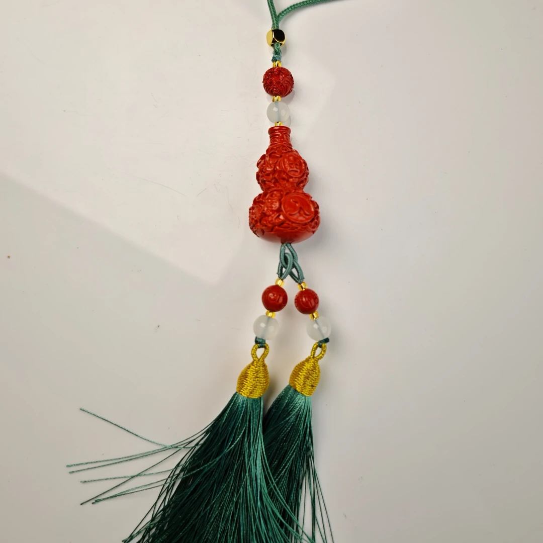 含辰砂工艺品ZBG0251辰砂葫芦车挂（天然珠宝多样性发其一）