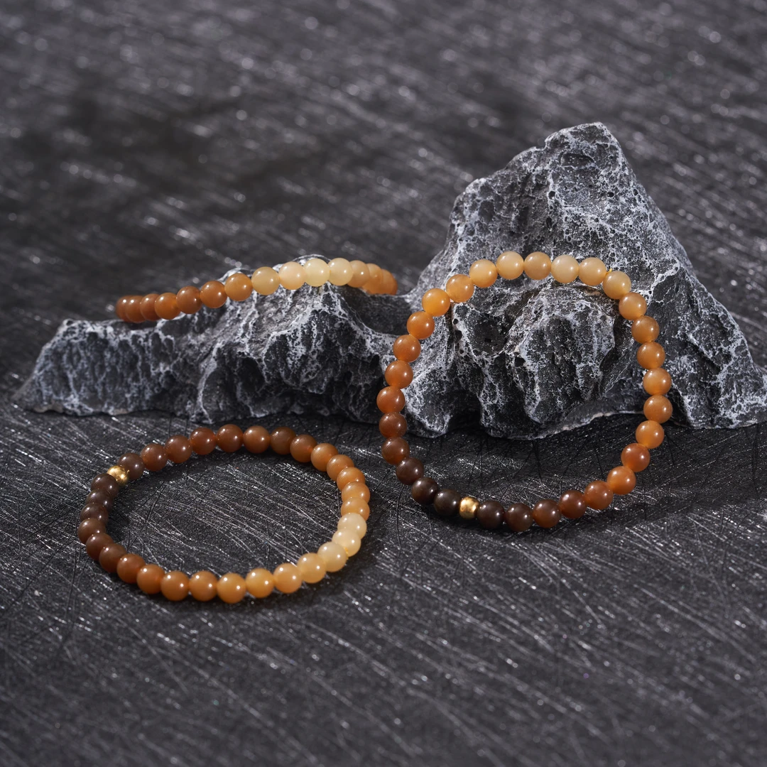 【玉氏珠宝】和田玉糖料手串-约6mm 多样性发一 CAN1450155