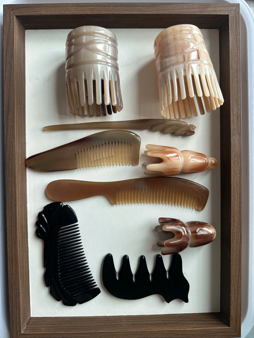 特价一个装天然牛角梳子男士纯牦牛角男女通用经络按摩家用梳子