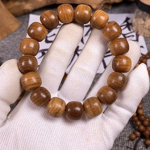 檀香木手串/手链老山檀香黑肉虎纹13/14老型珠沉水