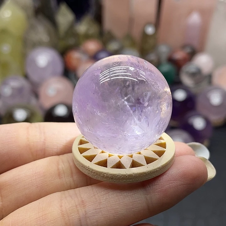 水晶珠宝半成品未镶嵌30紫水晶球