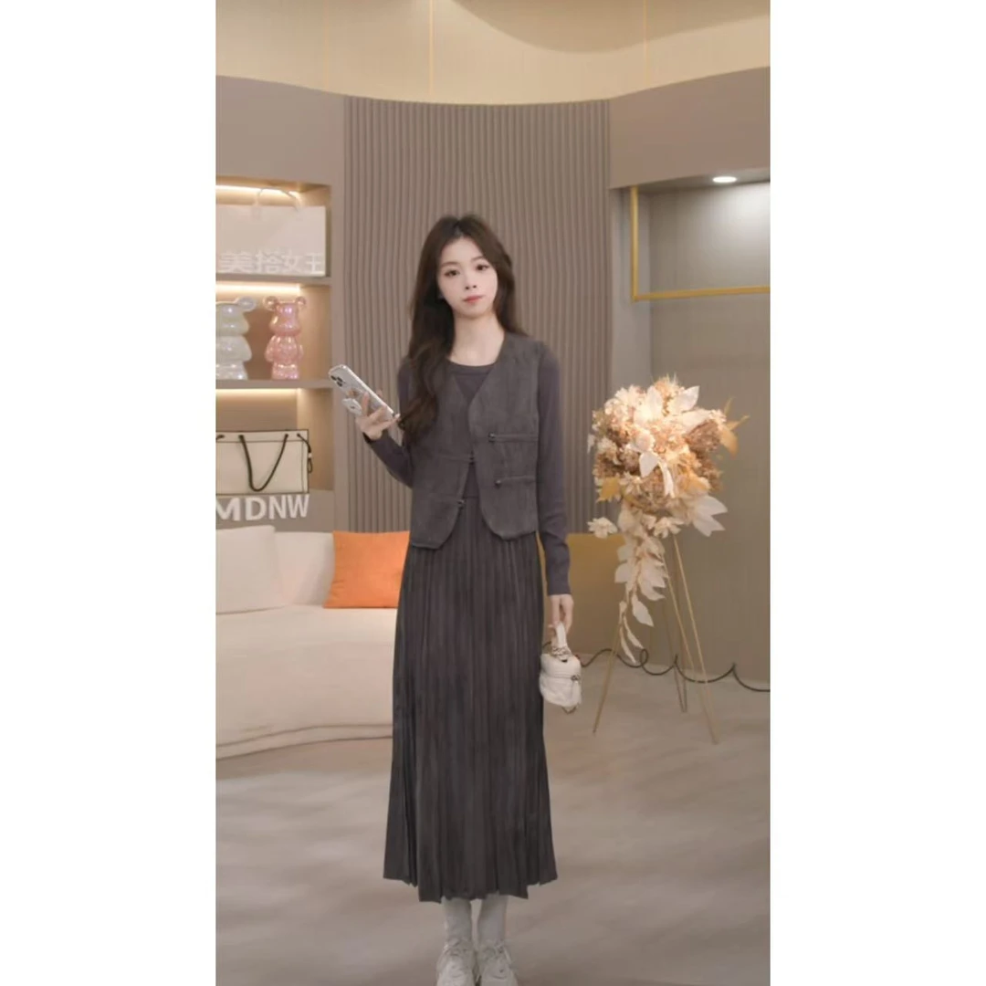 【炸】小香风套装温柔收腰外套高腰半身裙穿搭一整套高级感TZ1948