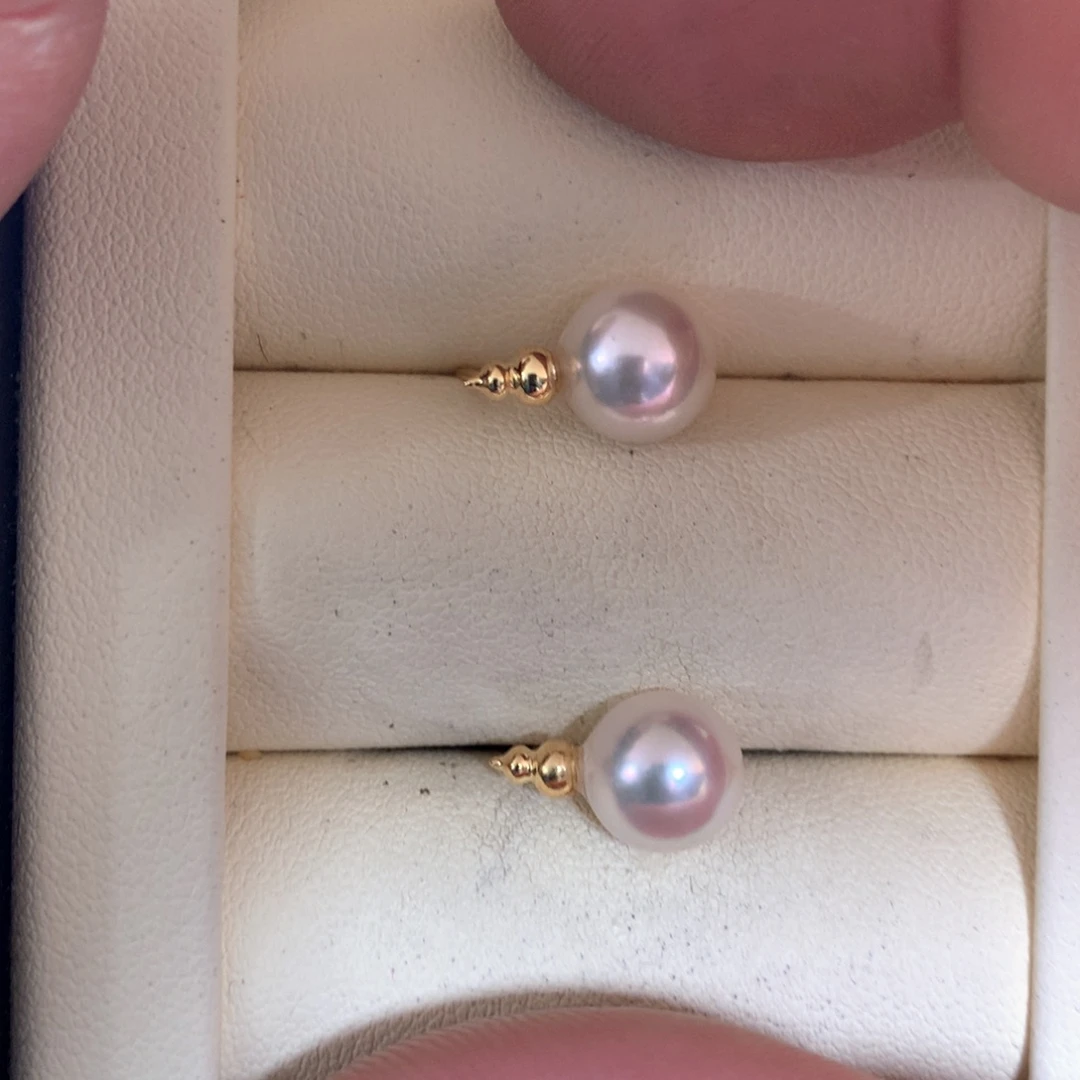 海水珍珠耳饰18K金镶嵌