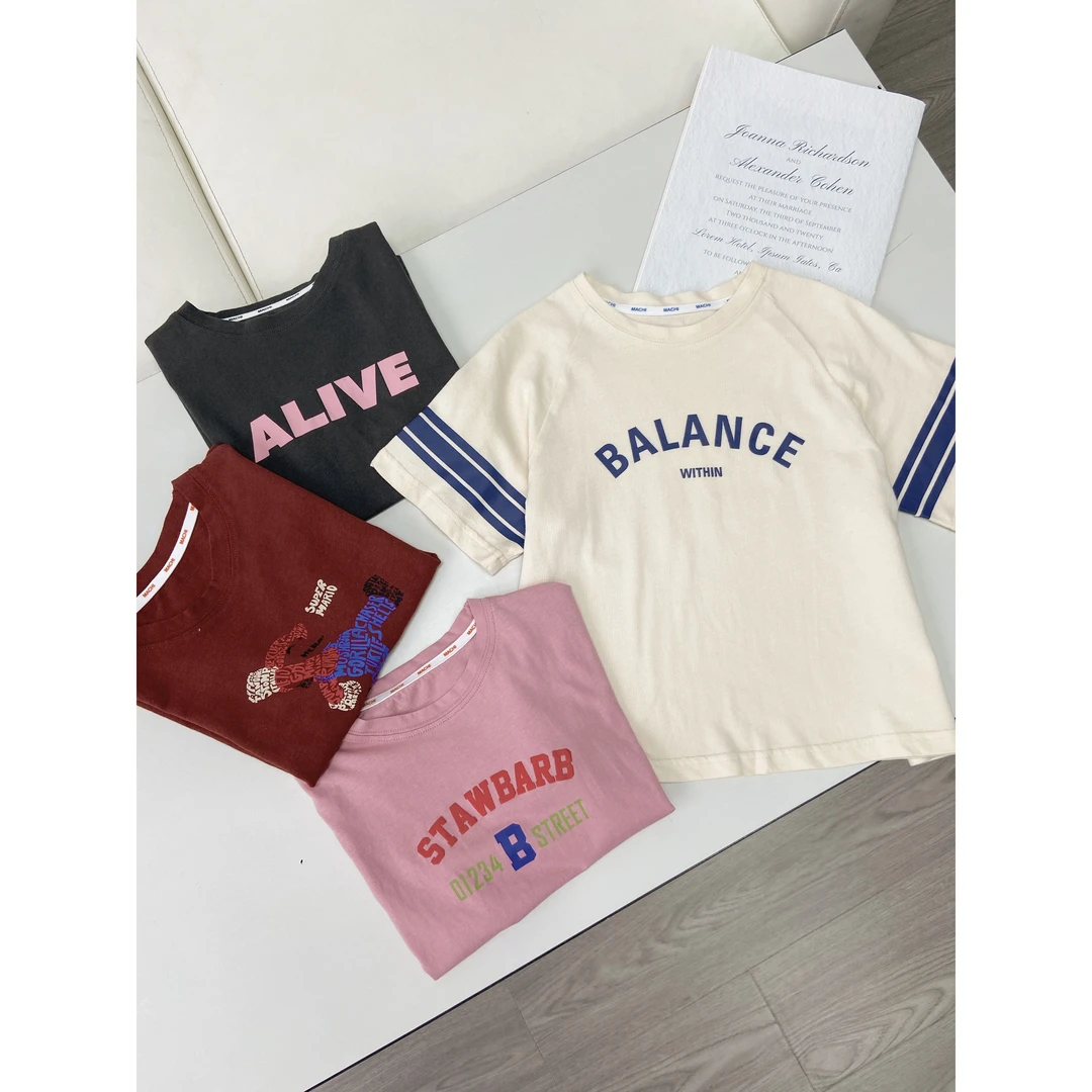 2471#宝宝T恤儿童纯棉短袖男女童百搭休闲洋气半袖