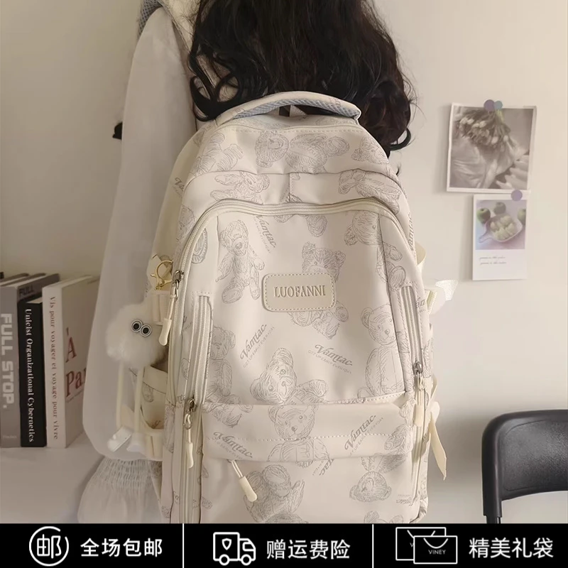 Calwan Keodh书包推荐初高中生学院风百搭学生背包休闲简约双肩包