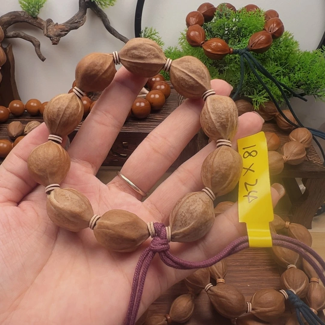 忧***风橄榄核手串18.24梅林铁核
