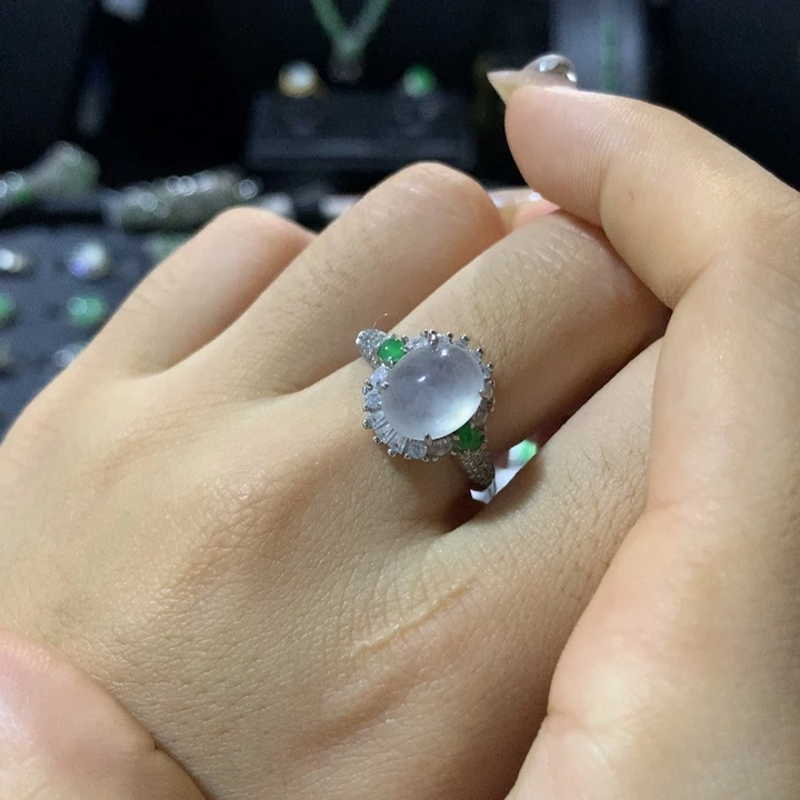 银S925镶嵌翡翠耳饰