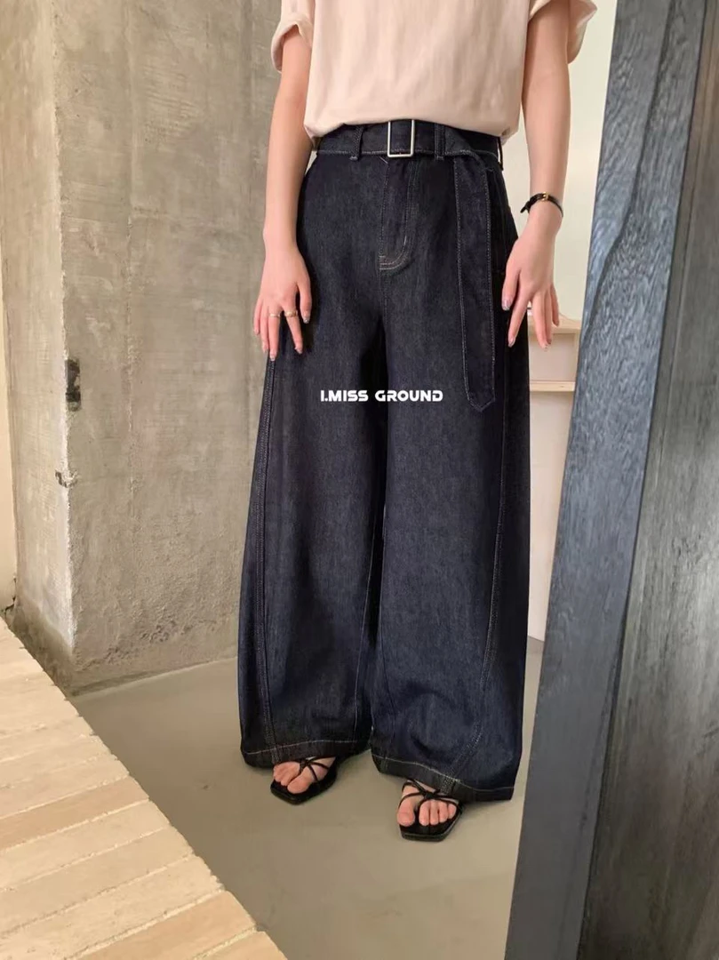 imiss@5282 韩系复古百搭直筒阔腿牛仔裤（S裤长101）