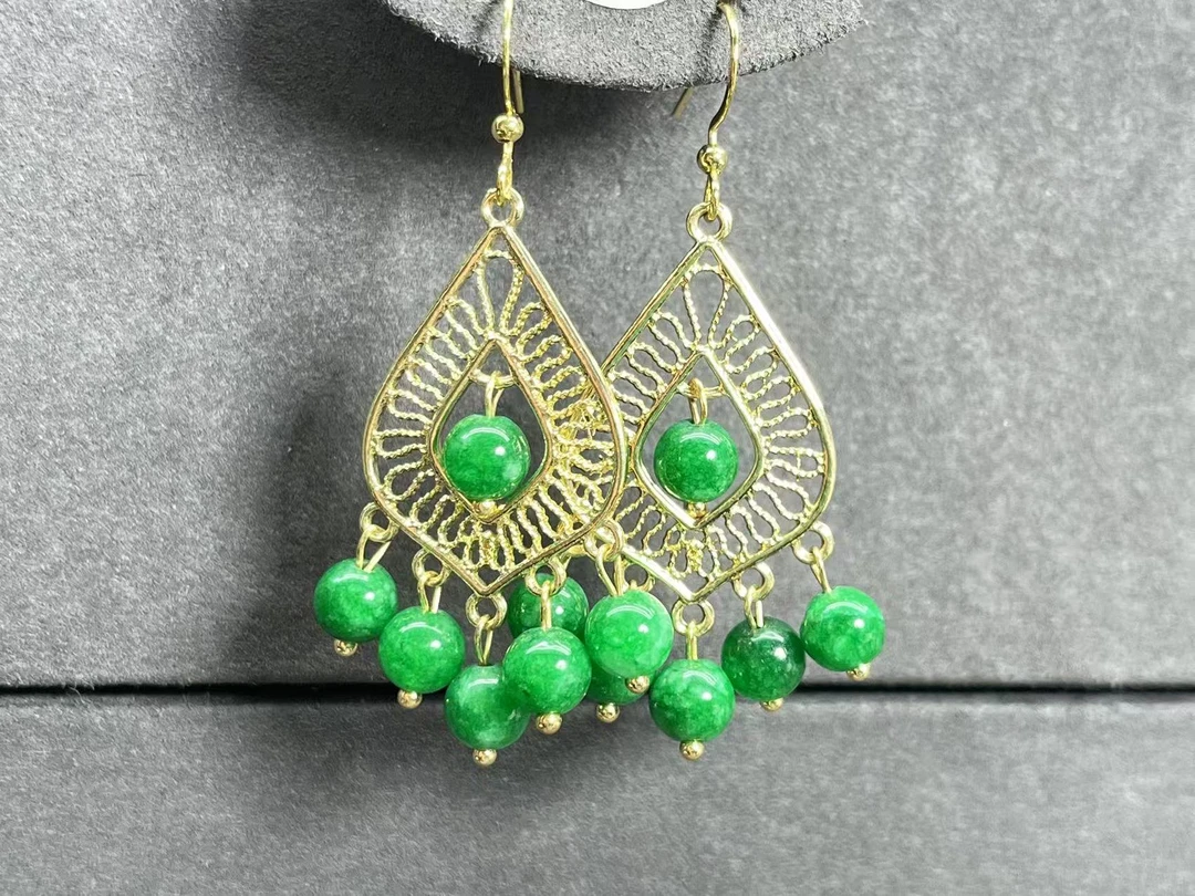 合金珐琅耳饰 合金珐琅 绿色设计款耳饰 经典复古时尚女必备082