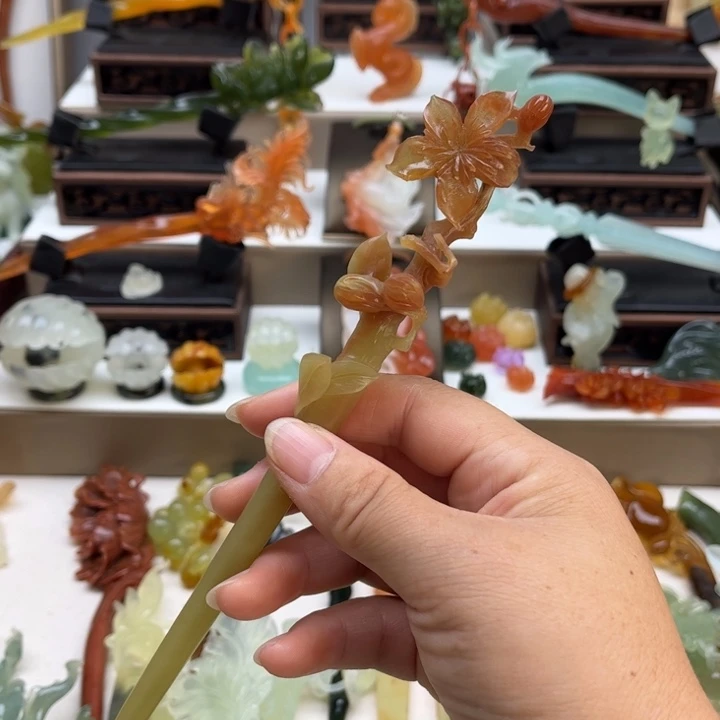 蛇纹石玉未镶嵌发簪