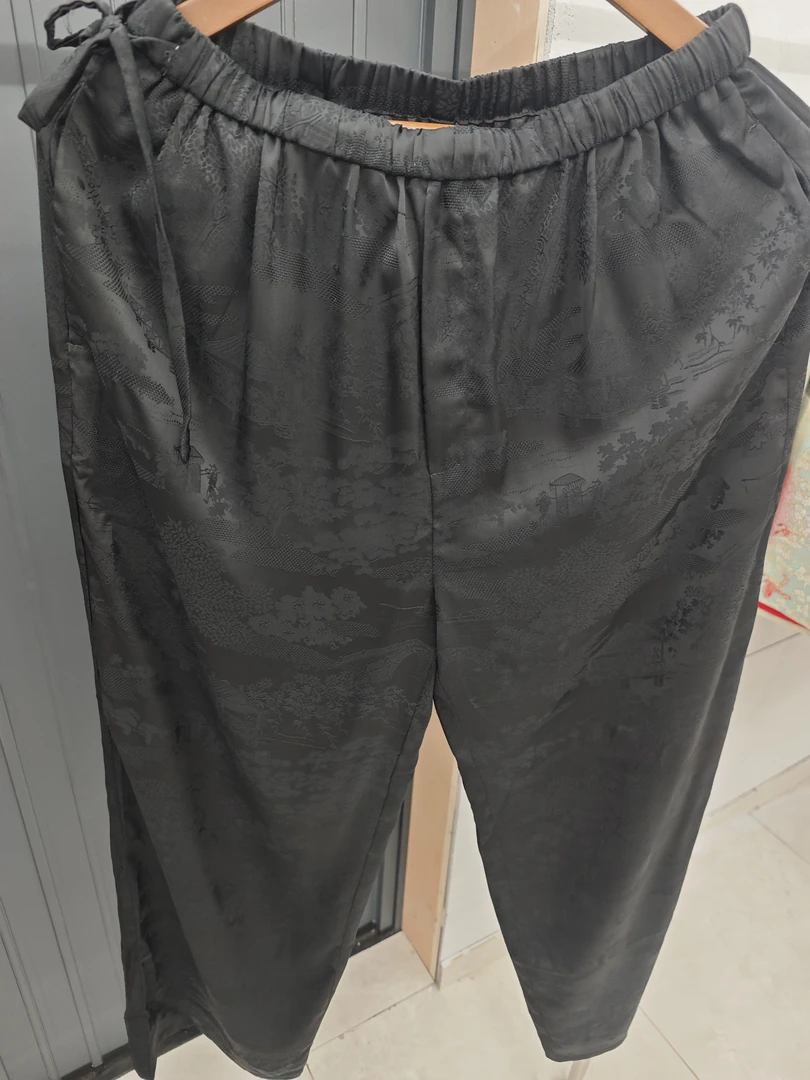 栖山筑食 中式唐装 黑罗裤子