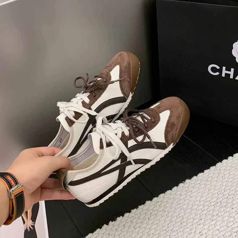 潮牌鬼虎鞋时尚百搭舒适春季新款女鞋韩版低帮真皮德训鞋68116