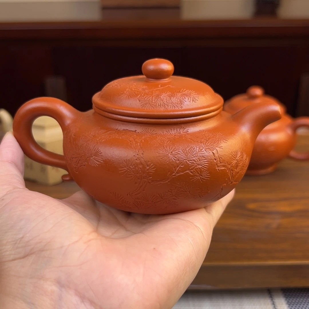 紫砂茶壶朱泥仿古220cc
