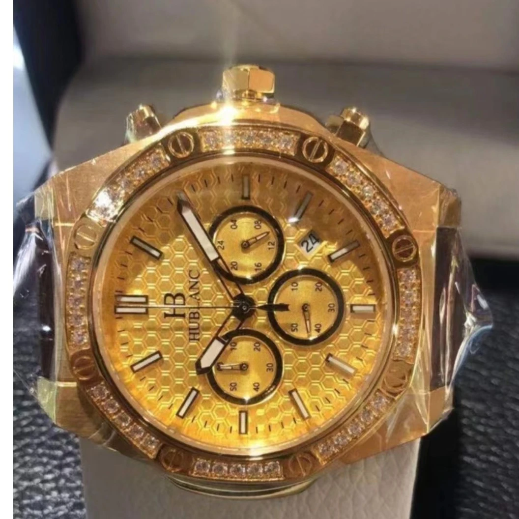 黄金男士腕表轻奢瑞士石英机芯手表高端手表金表男款夜光纯金手表