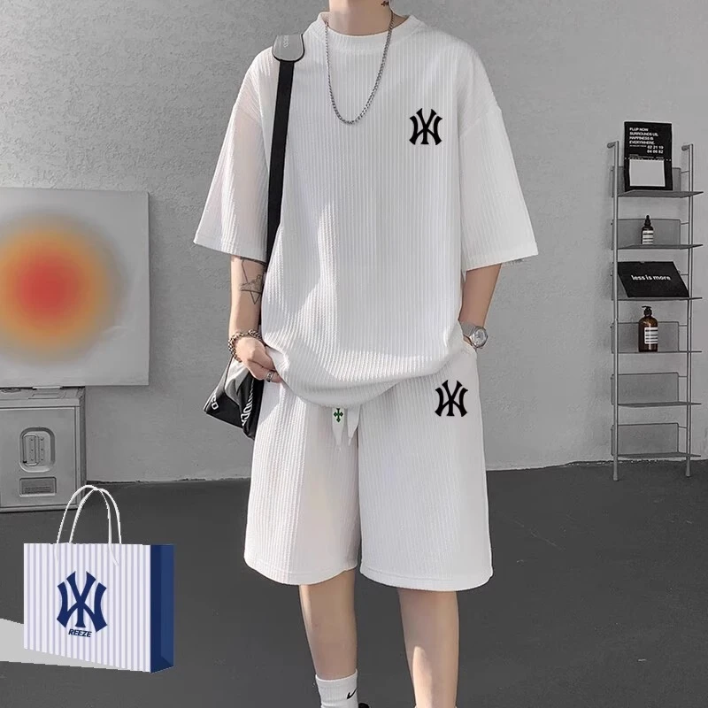 Npkp Couture甄选/甄选夏季潮流美式复古高级感简约短袖两件套