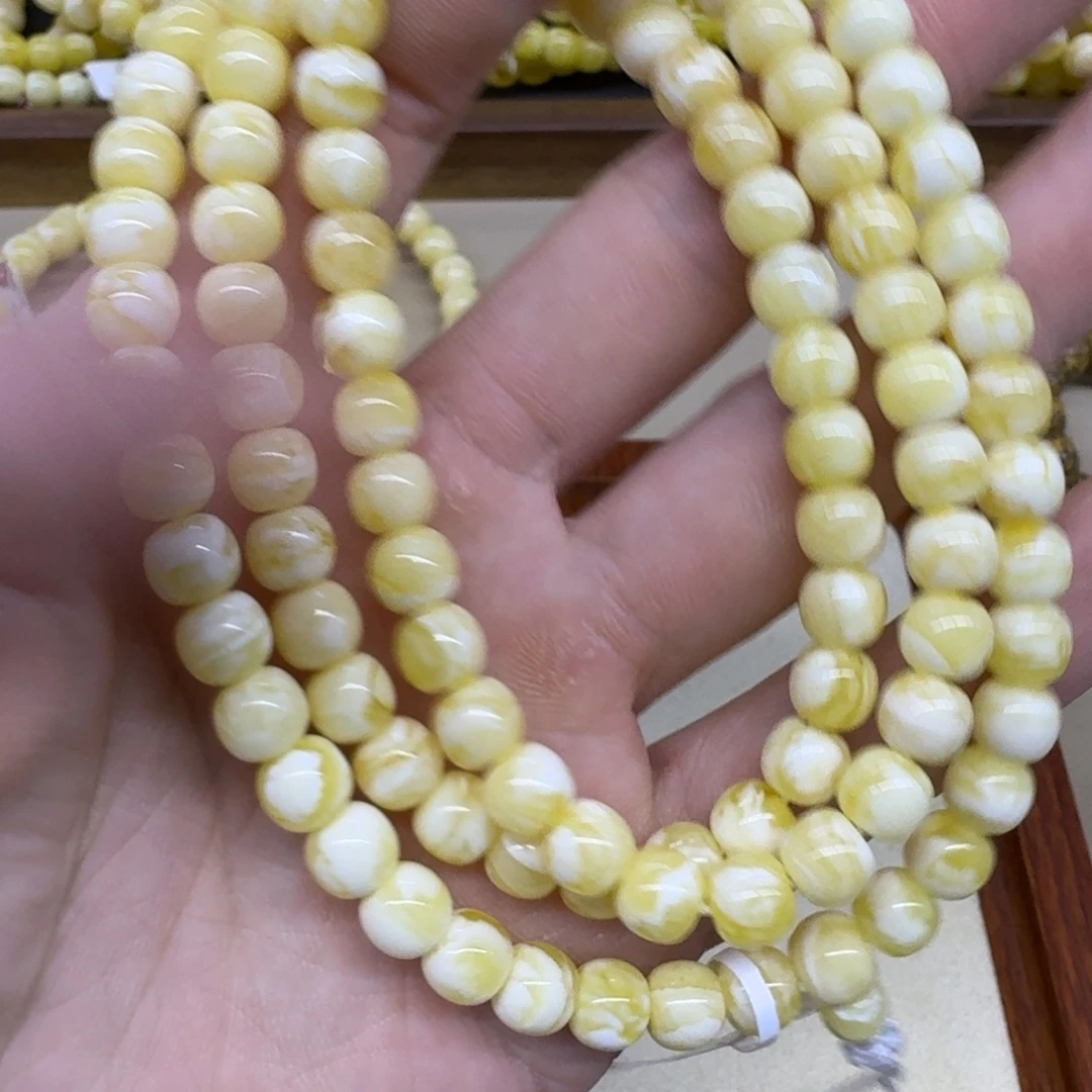 琥珀未镶嵌手链精工老型108